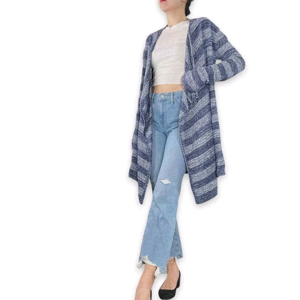 Barefoot Dreams‎ Bamboo Chic Lite Calypso Wrap Sweater Cardigan Striped NEW
